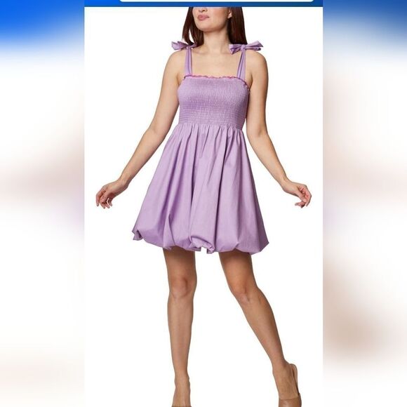 NWT BCBGeneration Womens Smocked Short Mini Dress Purple - Picture 2 of 9